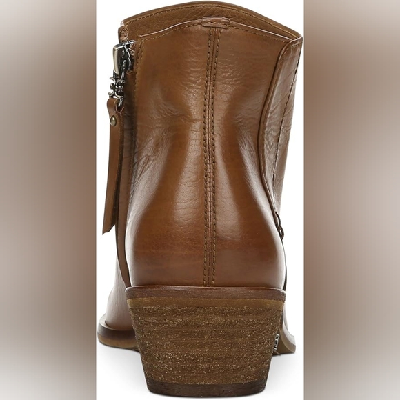 Sam Edelman Womens Brown Cushioned Pama Round Toe BlockBrown Leather Ankle Boots - Picture 2 of 8